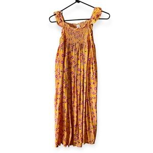 Carter's Yellow and Pink Smocked Dress